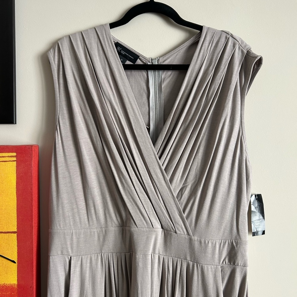 INC International Concepts Women's Taupe Midi Dress - Picture 3 of 7
